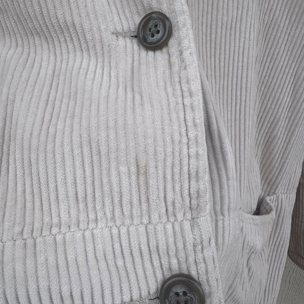 Vintage Eddie Bauer Corduroy Jacket Women's Petite Small Cream Barn Chore Lined - Picture 2 of 9